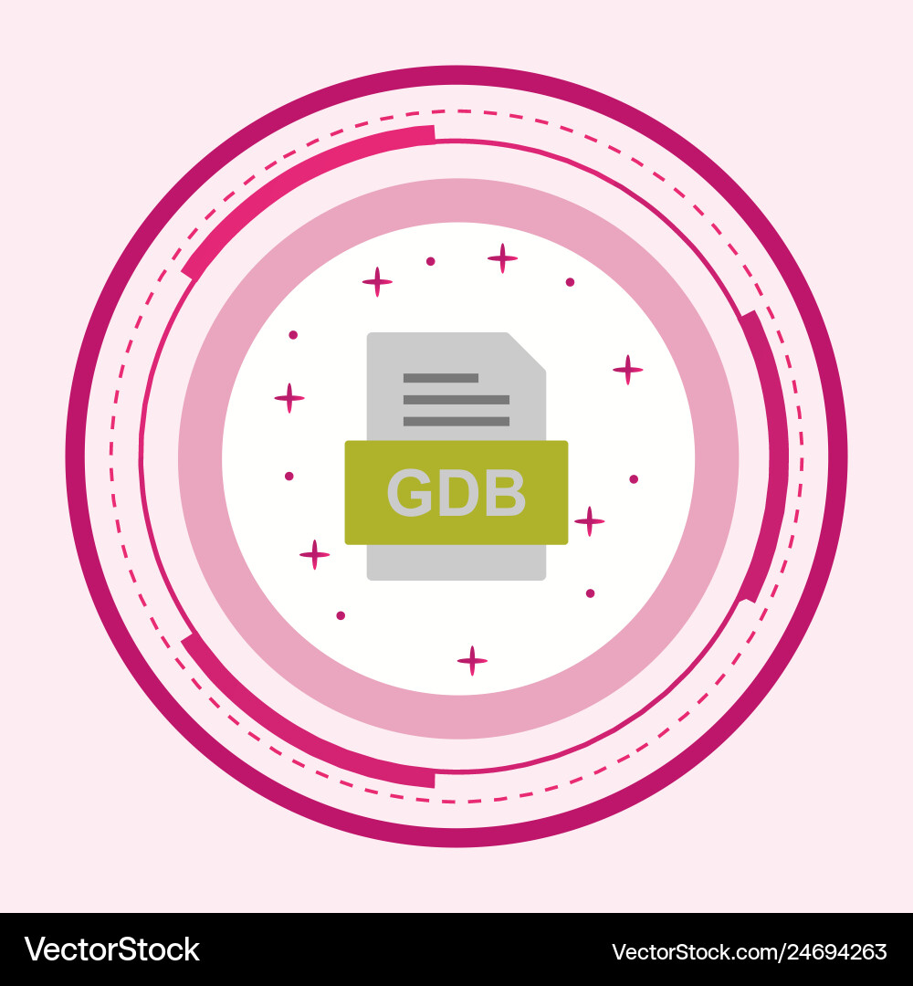 Gdb file document icon vector image