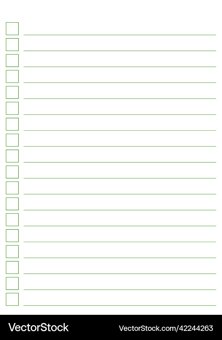 Graph paper printable to do list with check boxes Graph paper printable to do list with check boxes vector image