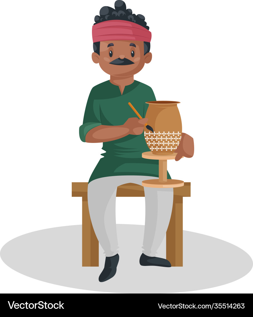 Indian Potter Cartoon Indian Potter Cartoon vektorbild