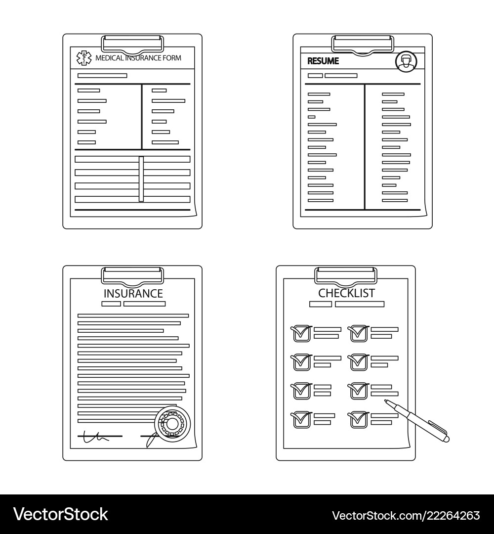Isolated object of form and document icon Isolated object of form and document icon Vector Image