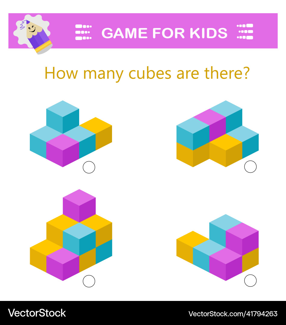 Math logic game attention tasks for children vector image