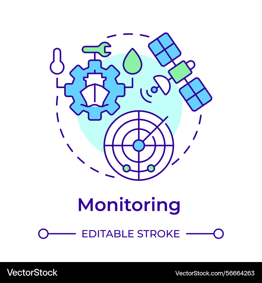 Monitoring multi color concept icon Monitoring multi color concept icon vector image