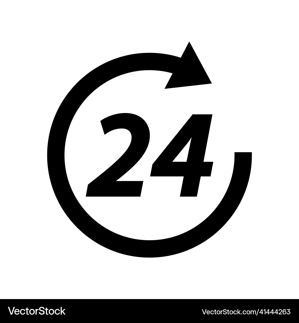 Open around the clock hours a day icon Open around the clock hours a day icon vector image