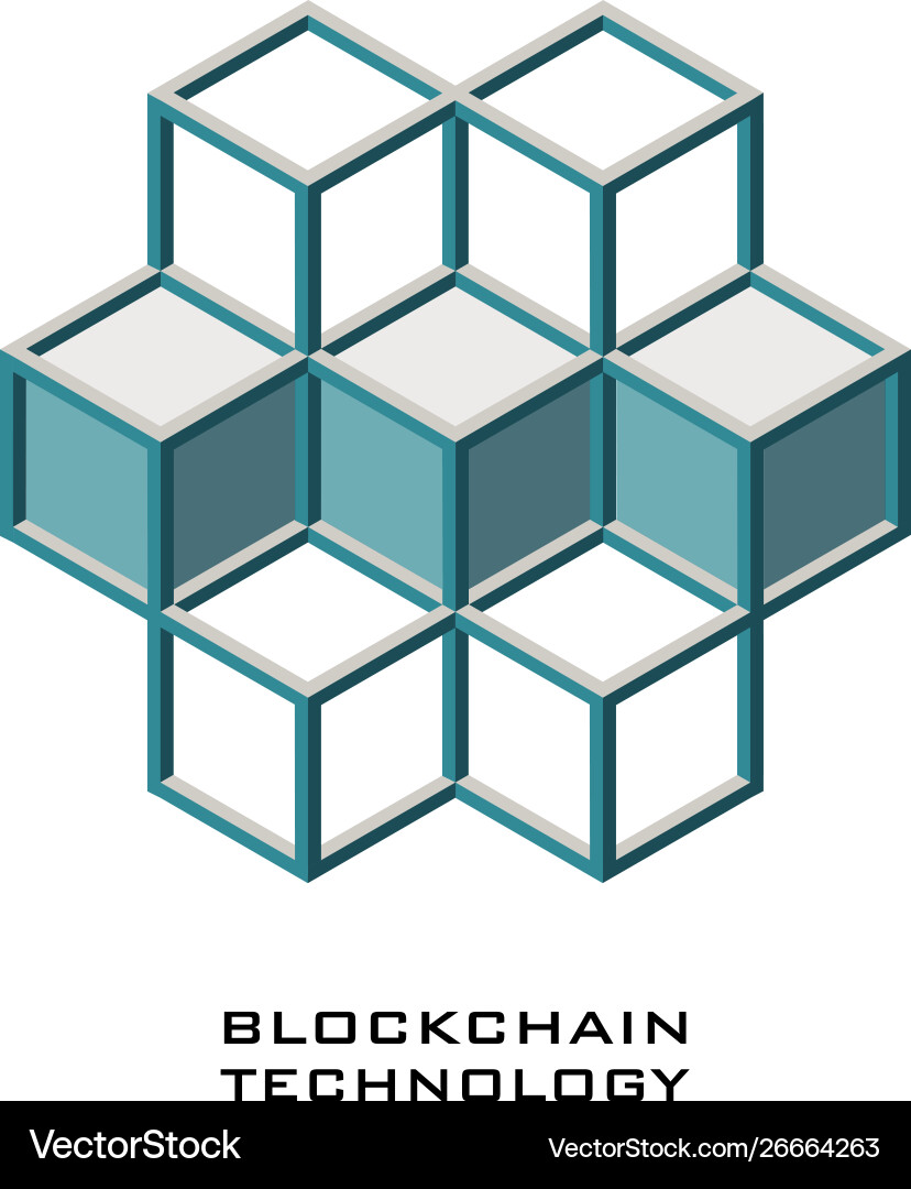 Poster with block chain shapes Poster with block chain shapes vector image