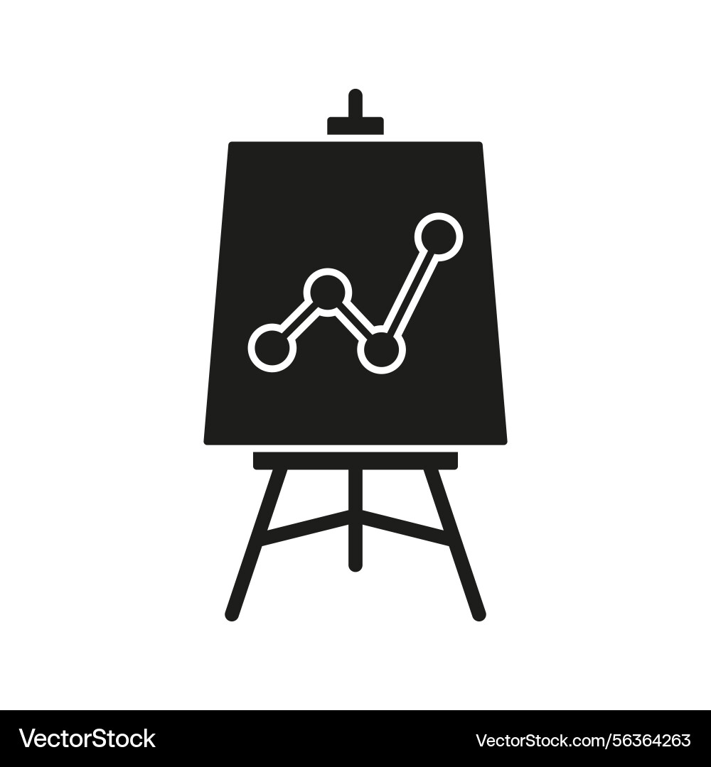 Presentation board with graph solid icon data Presentation board with graph solid icon data Vector Image