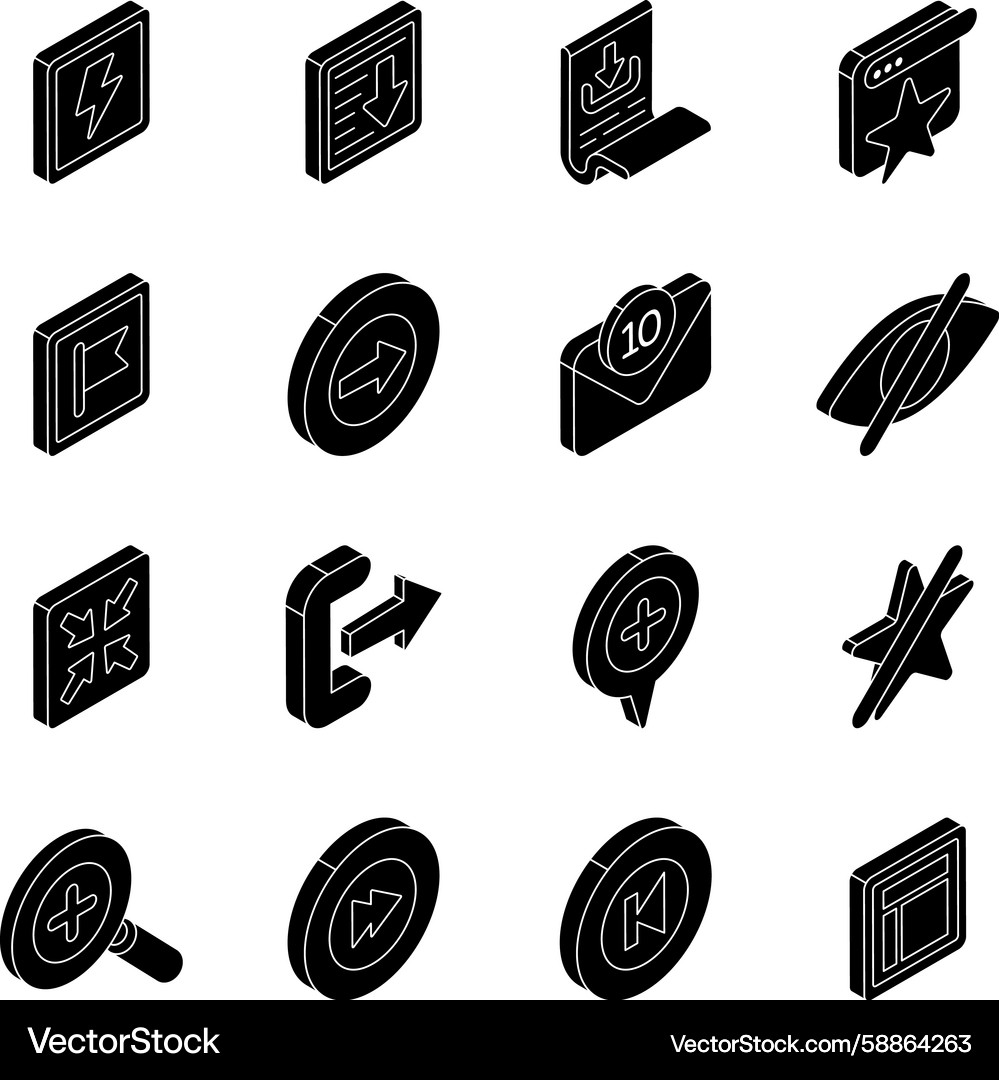 Set of user interface solid icons Vector Image