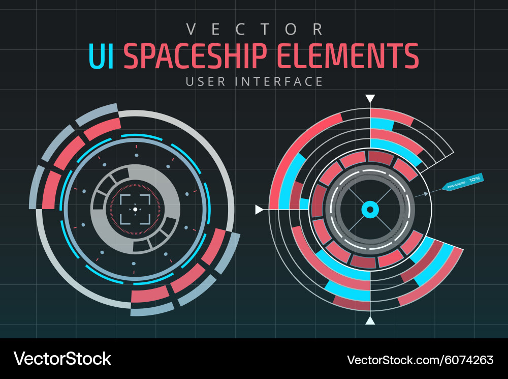 Ui hud infographic interface web elements vector image