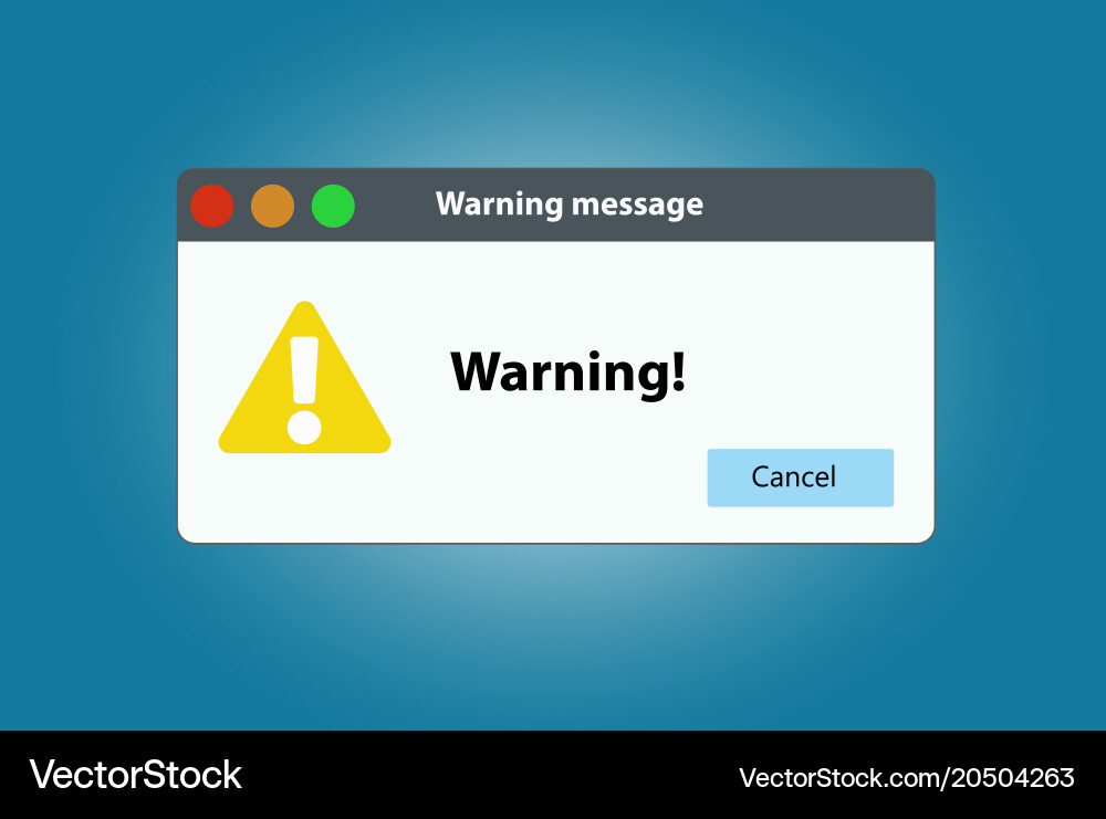 Window operating system error warning vector image