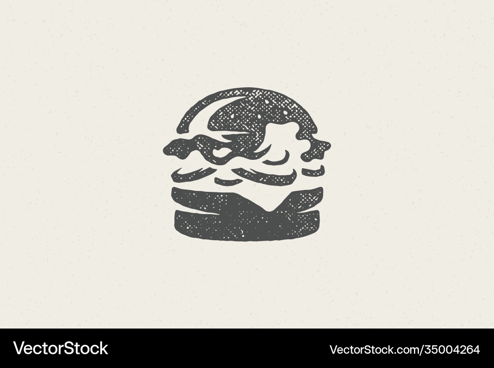 Burger Silhouette als Logo Fast Food Service Hand Burger Silhouette als Logo Fast Food Service Hand vektorbild