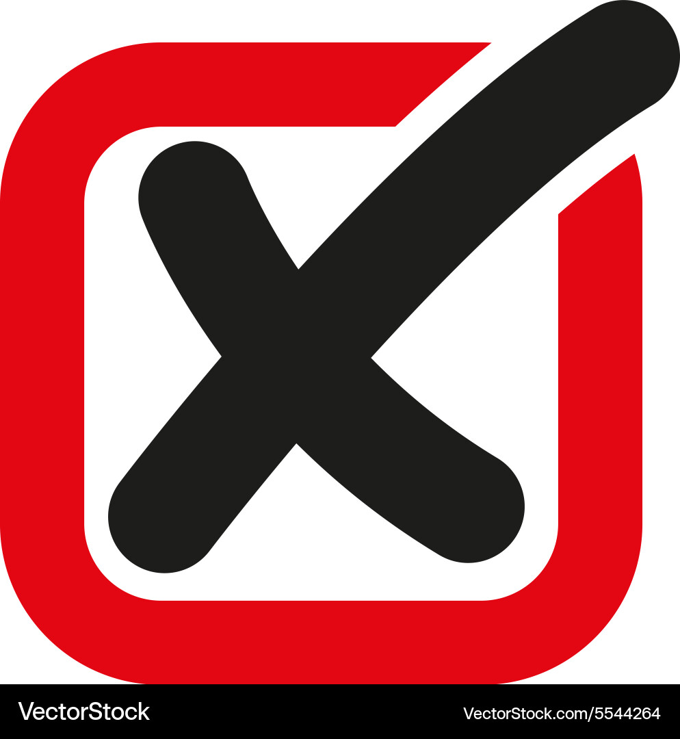 Check icon checkmark and checkbox no voting Vector Image
