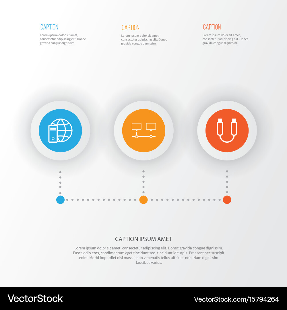 Computer icons set collection of internet network vector image