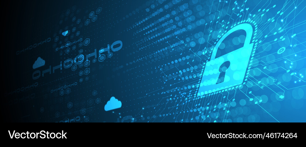 Cyber security and information or network Cyber security and information or network vector image