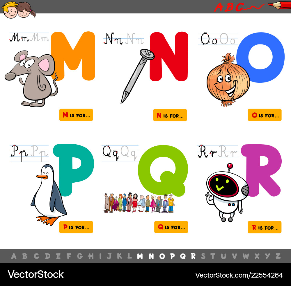 Educational cartoon alphabet letters set Educational cartoon alphabet letters set vector image