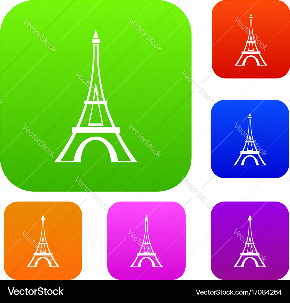 Eiffel tower set collection Vector Image