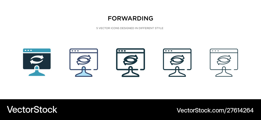 Forwarding icon in different style two colored vector image