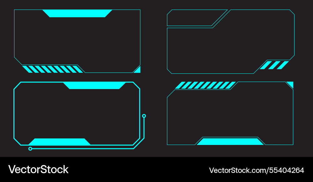 Hud digital futuristic user interface horizontal Hud digital futuristic user interface horizontal vector image