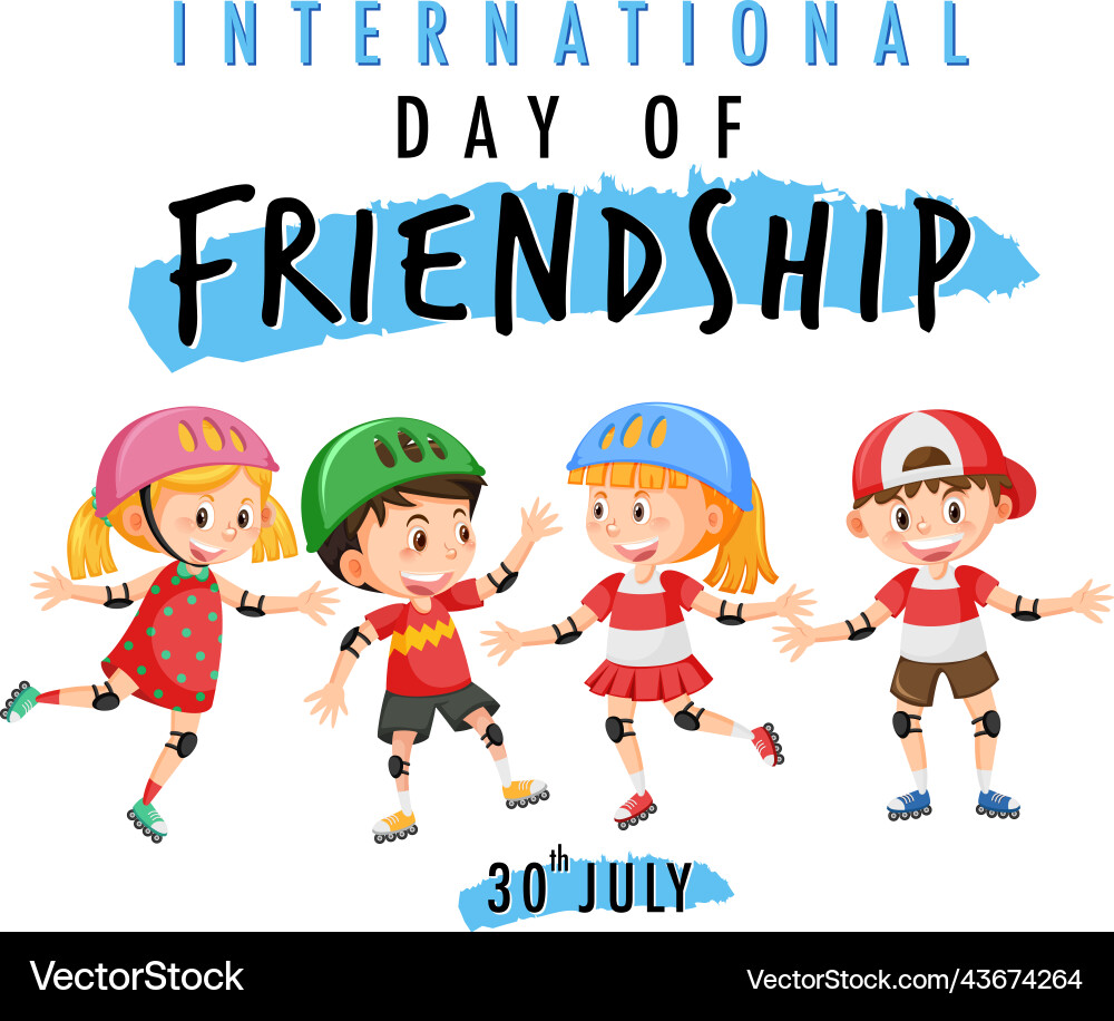 Internationale Freundschaft Tag Banner Design Internationale Freundschaft Tag Banner Design vektorbild