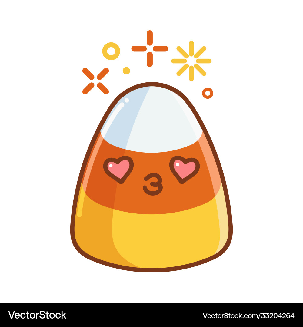 Kawaii smiling halloween candy corn cartoon Vector Image