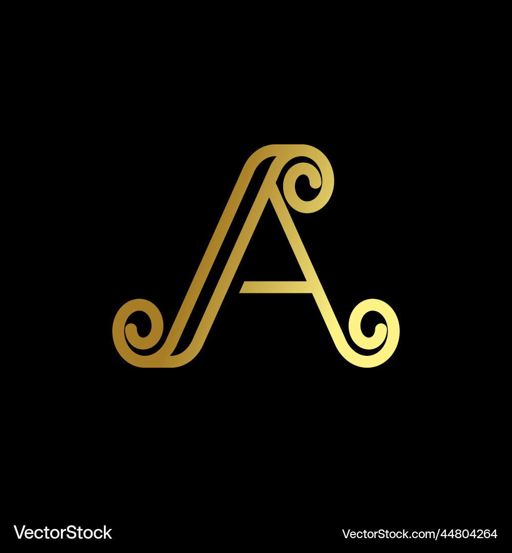 Letter or word a font with line motif coner circle Letter or word a font with line motif coner circle vector image