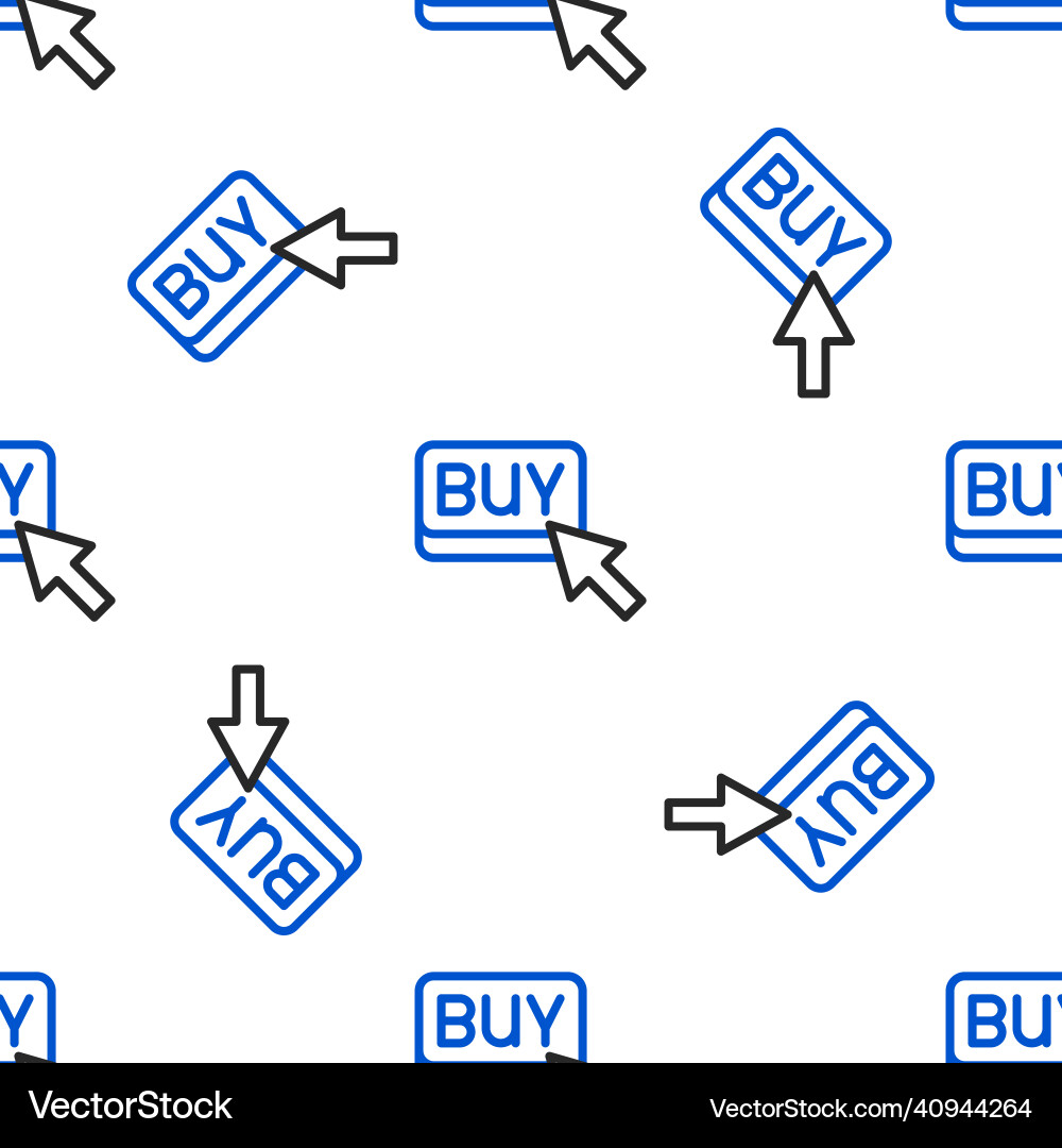 Line buy button icon isolated seamless pattern Vector Image