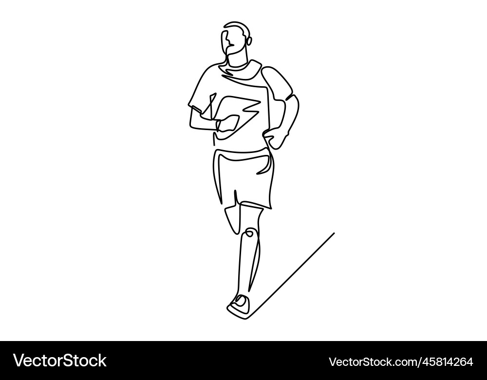 One line running man continuous drawing style One line running man continuous drawing style vector image