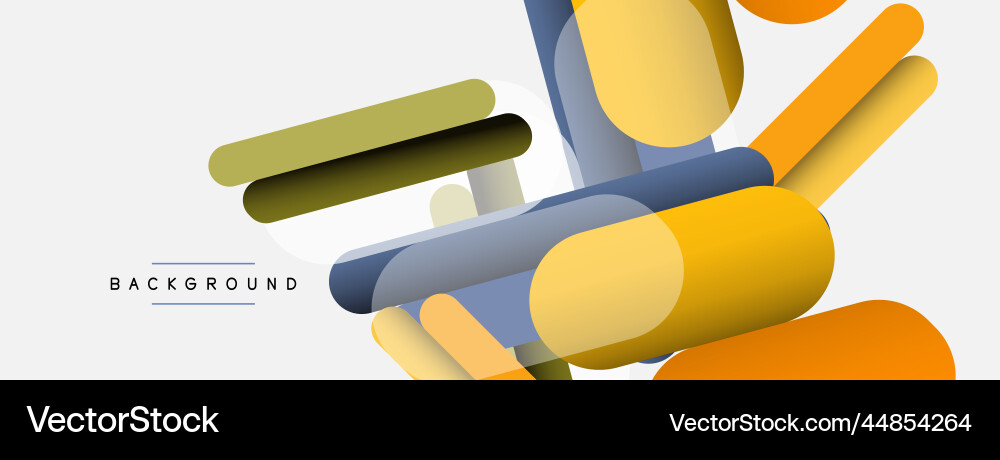 Overlapping round shapes and lines background Vector Image