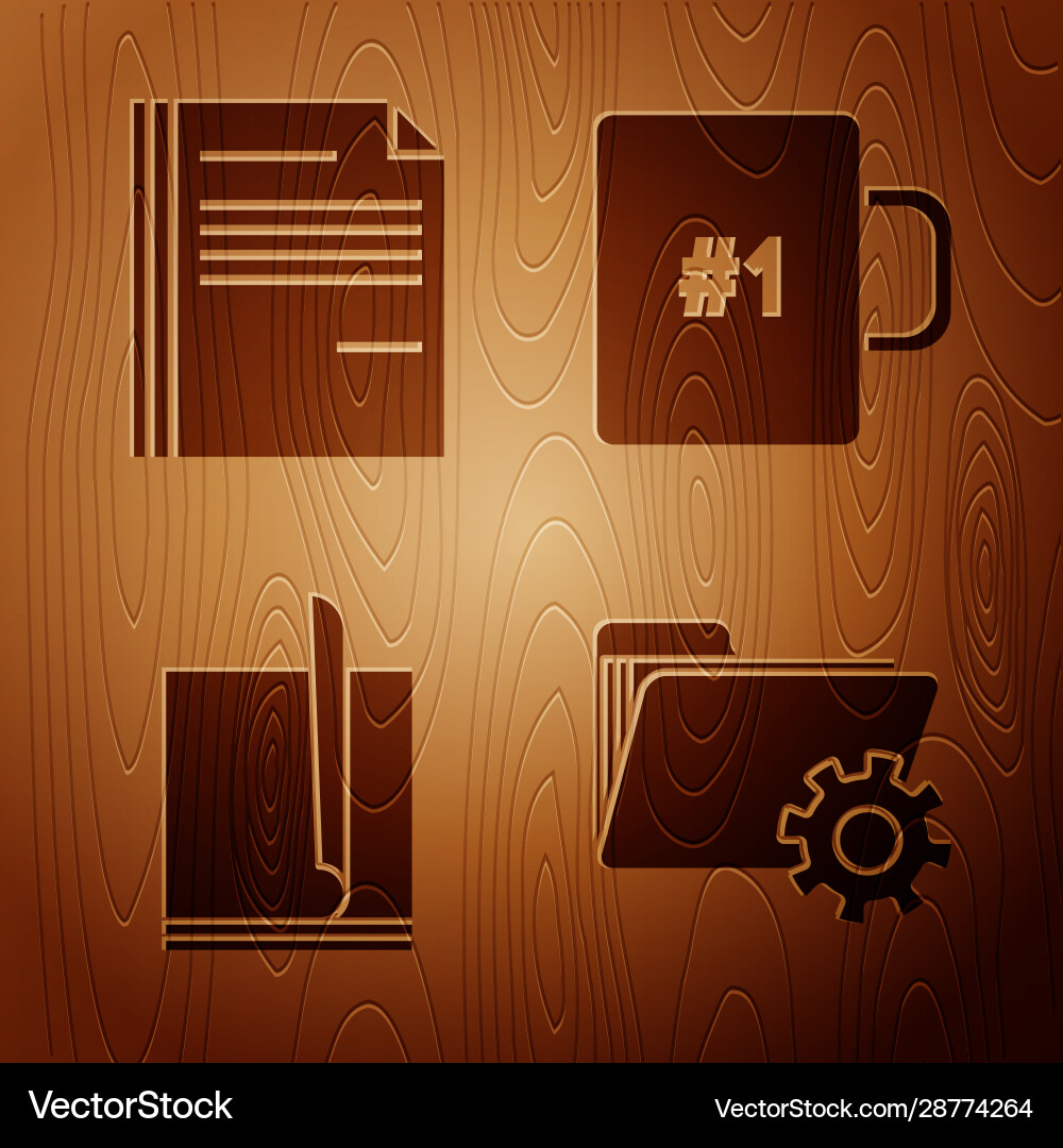 Set folder settings with gears file document Set folder settings with gears file document vector image