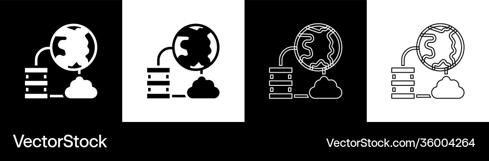 Set network cloud connection icon isolated Set network cloud connection icon isolated vector image