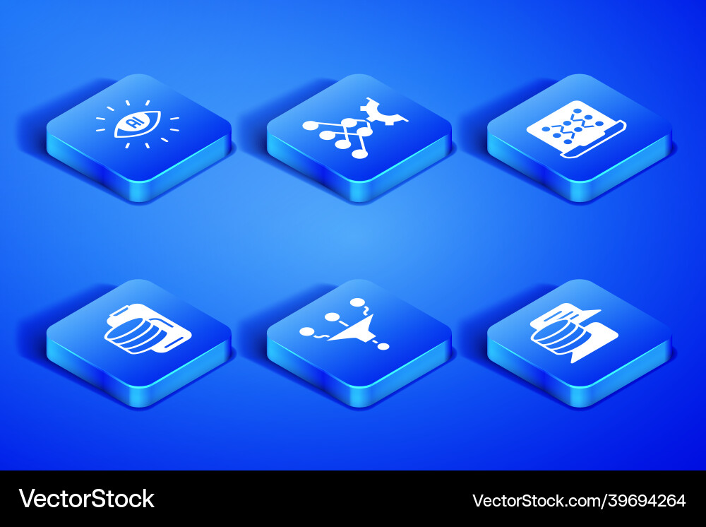 Set server data artificial intelligence ai Set server data artificial intelligence ai Vector Image