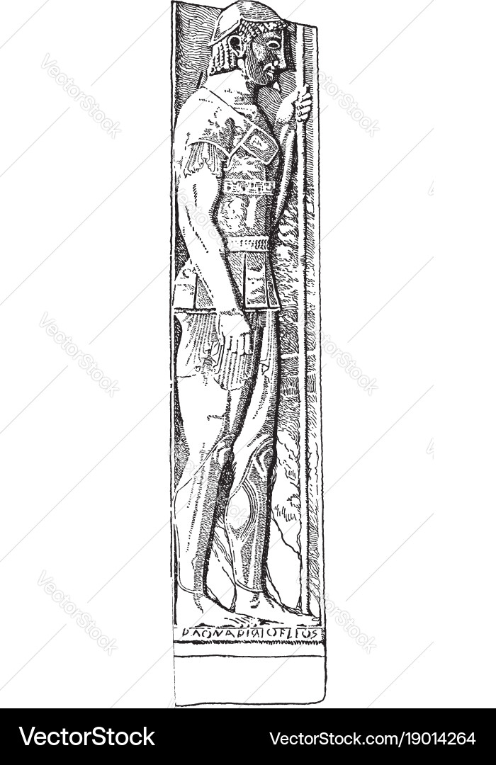 Stele of aristion is a example archaic attic Vector Image