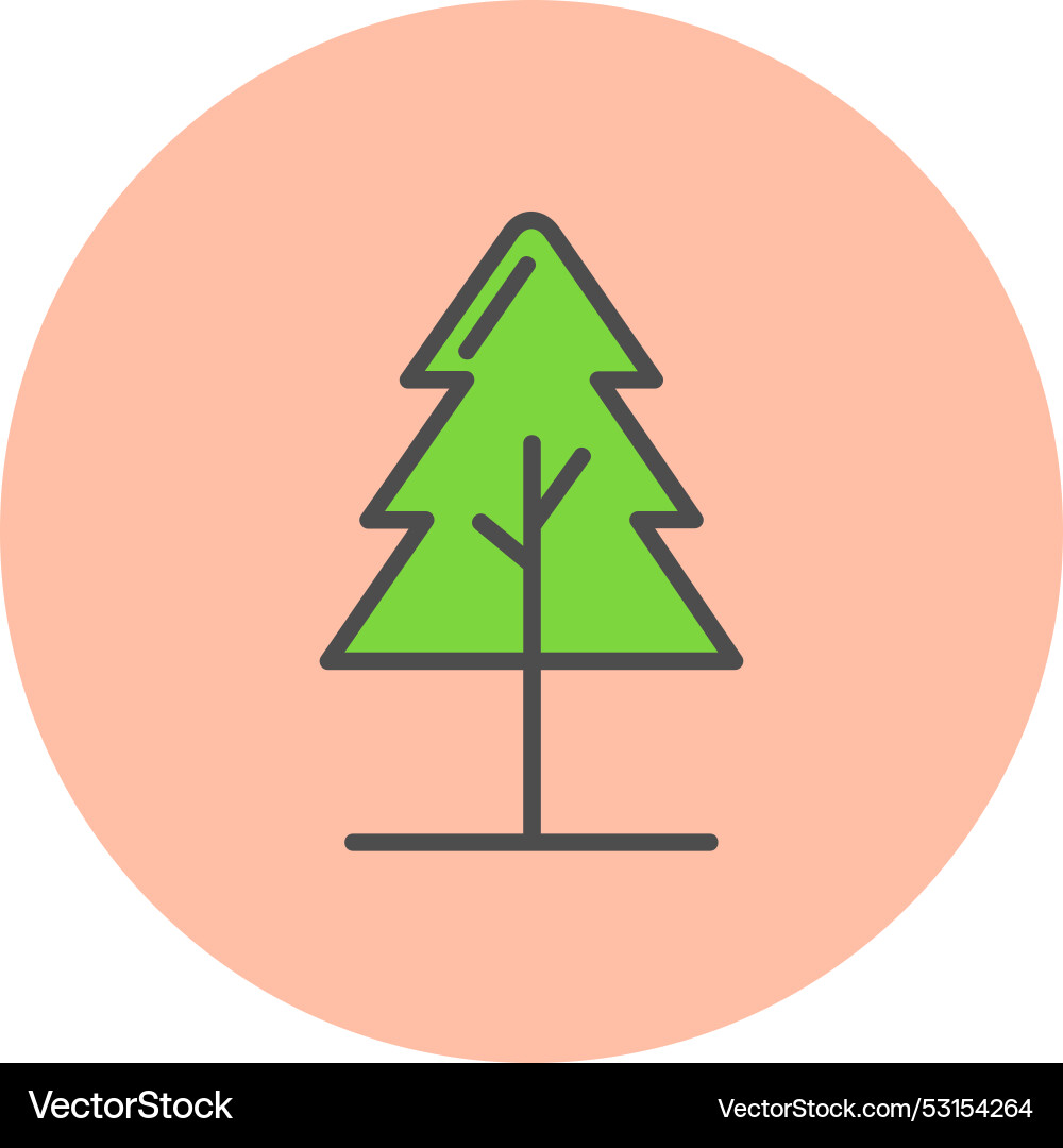 Tree line filled circle icon Vector Image