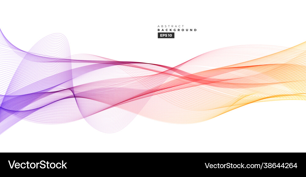 Wave element with abstract colorful lines vector image