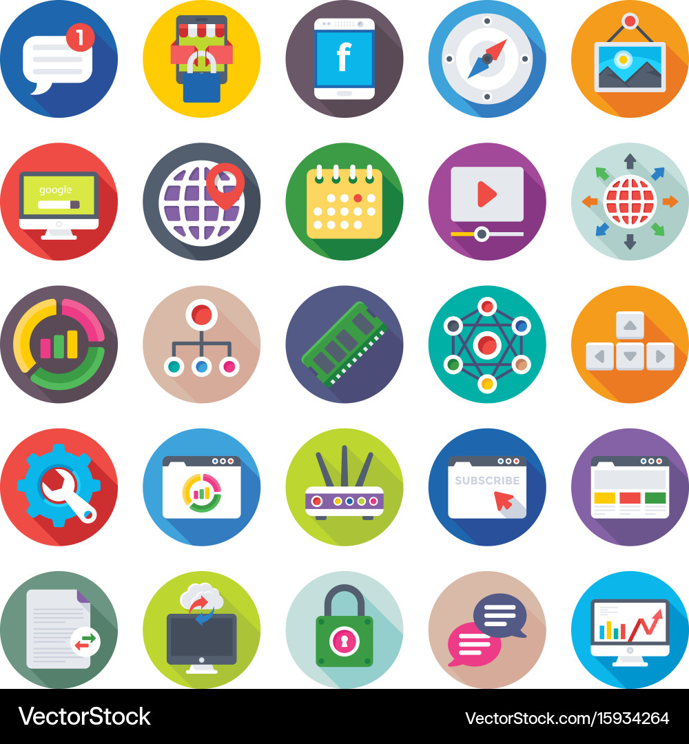 Web design and development icons 13 vector image