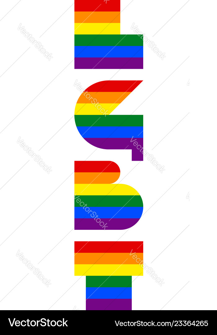 Abbreviation lgbt created by the font Vector Image