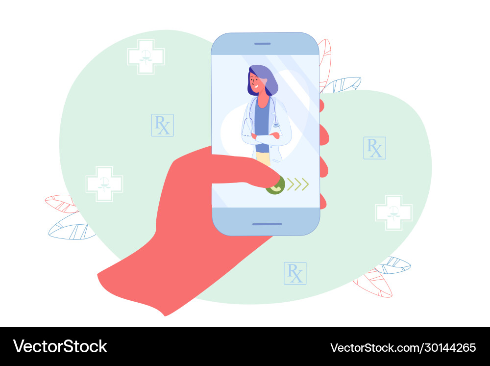 Application user quickly call attending physician Vector Image