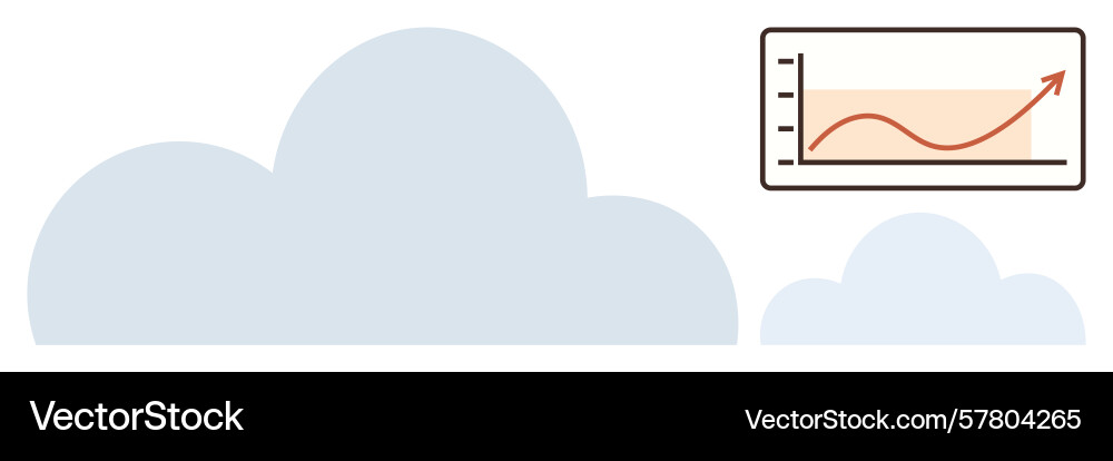 Cloud technology concept with data growth chart Cloud technology concept with data growth chart vector image