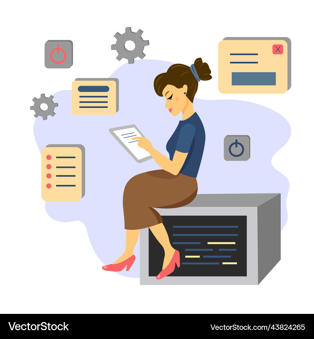 Cms coder concept Cms coder concept vector image