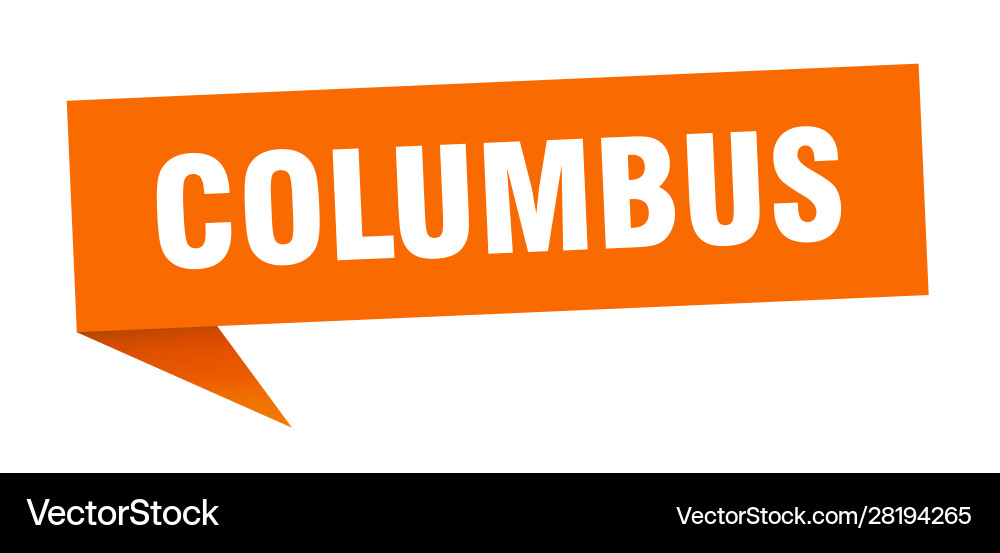 Columbus sticker orange signpost pointer Vector Image