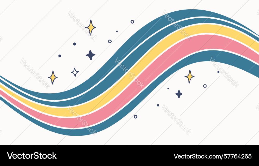 Cosmic rainbow wave abstract background element vector image