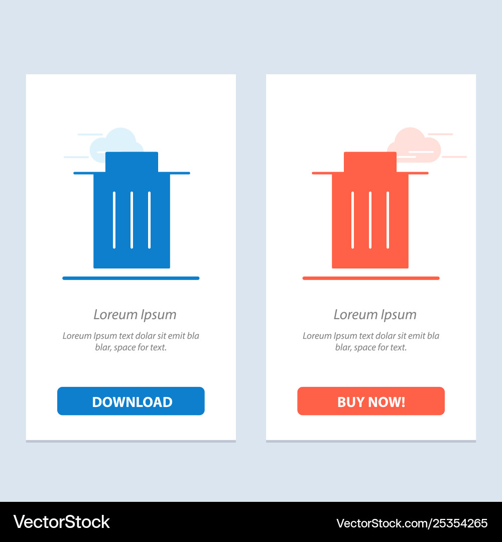 Delete interface trash user blue and red download Delete interface trash user blue and red download vector image