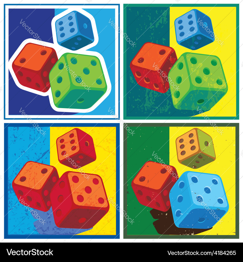 Dice in retro style vector image