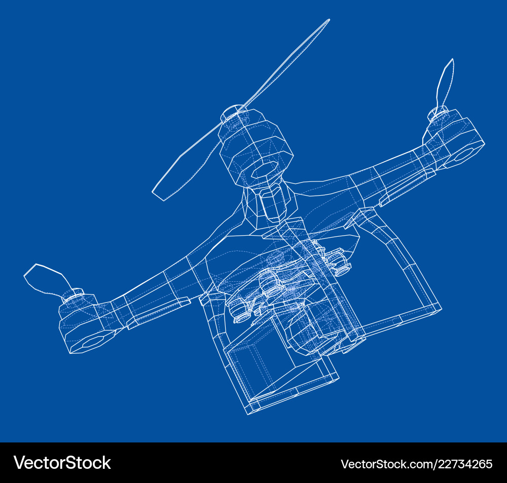 Drone concept rendering of 3d vector image