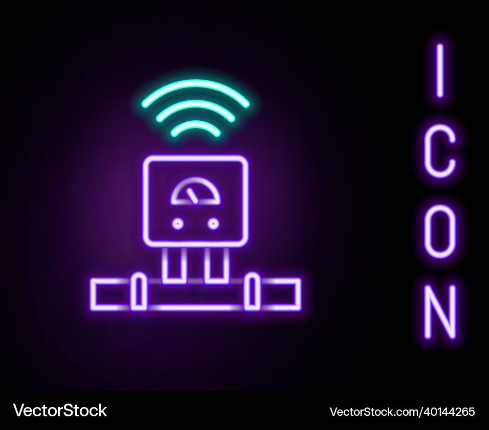 Glowing neon line smart sensor system icon Glowing neon line smart sensor system icon vector image