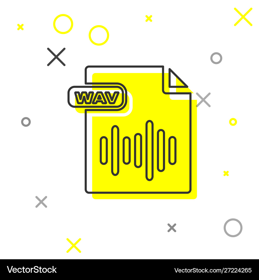 Grey line wav file document download button Grey line wav file document download button Vector Image