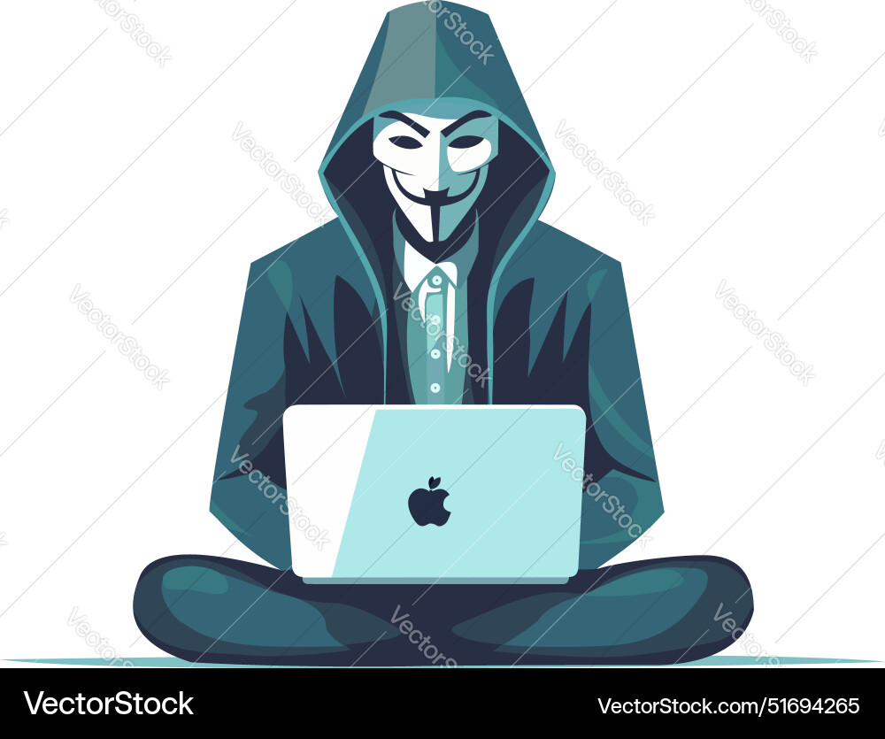Hacker flat Hacker flat vector image
