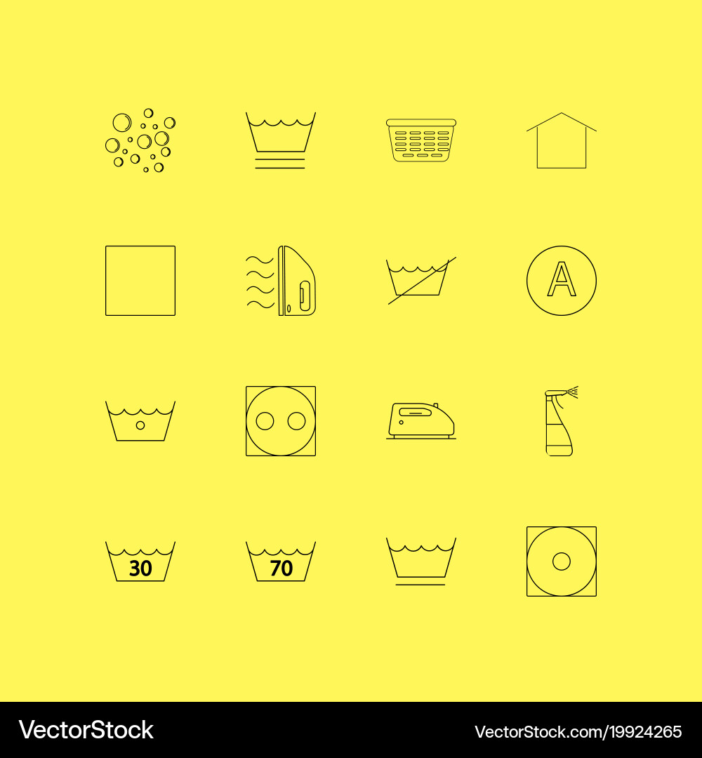 Laundry linear icon set simple outline icons Vector Image