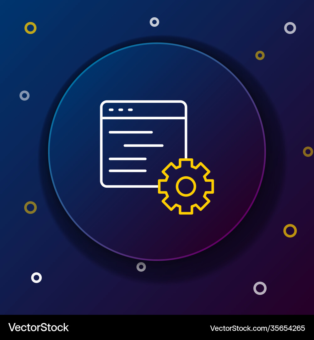 Line computer api interface icon isolated on blue Line computer api interface icon isolated on blue vector image