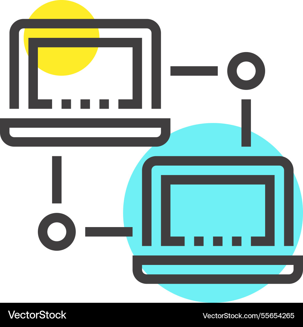 Local area network flat line web icon concept Local area network flat line web icon concept vector image