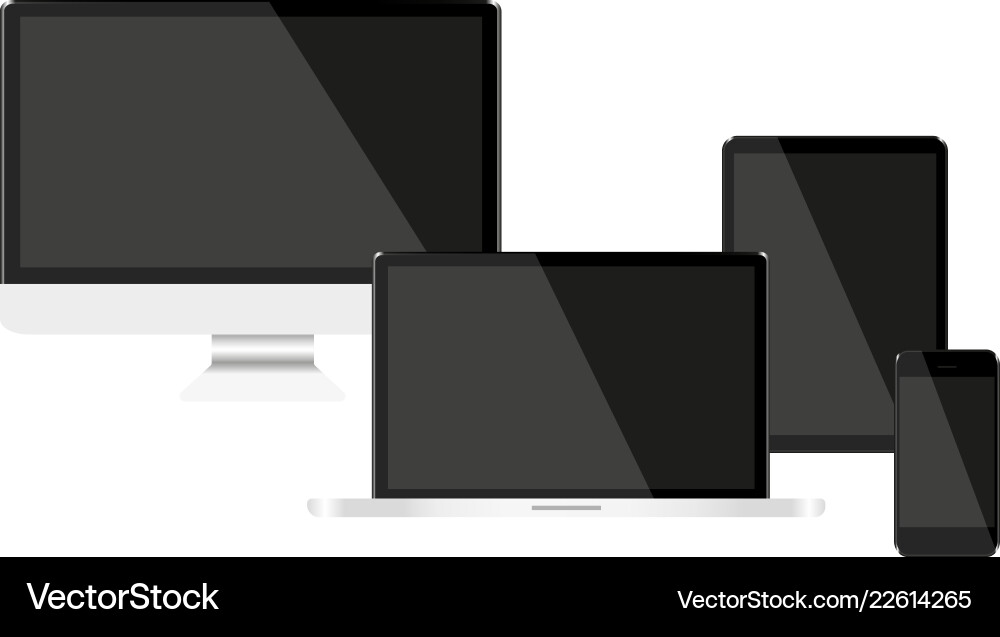 Network with dark screens computer notebook Network with dark screens computer notebook vector image