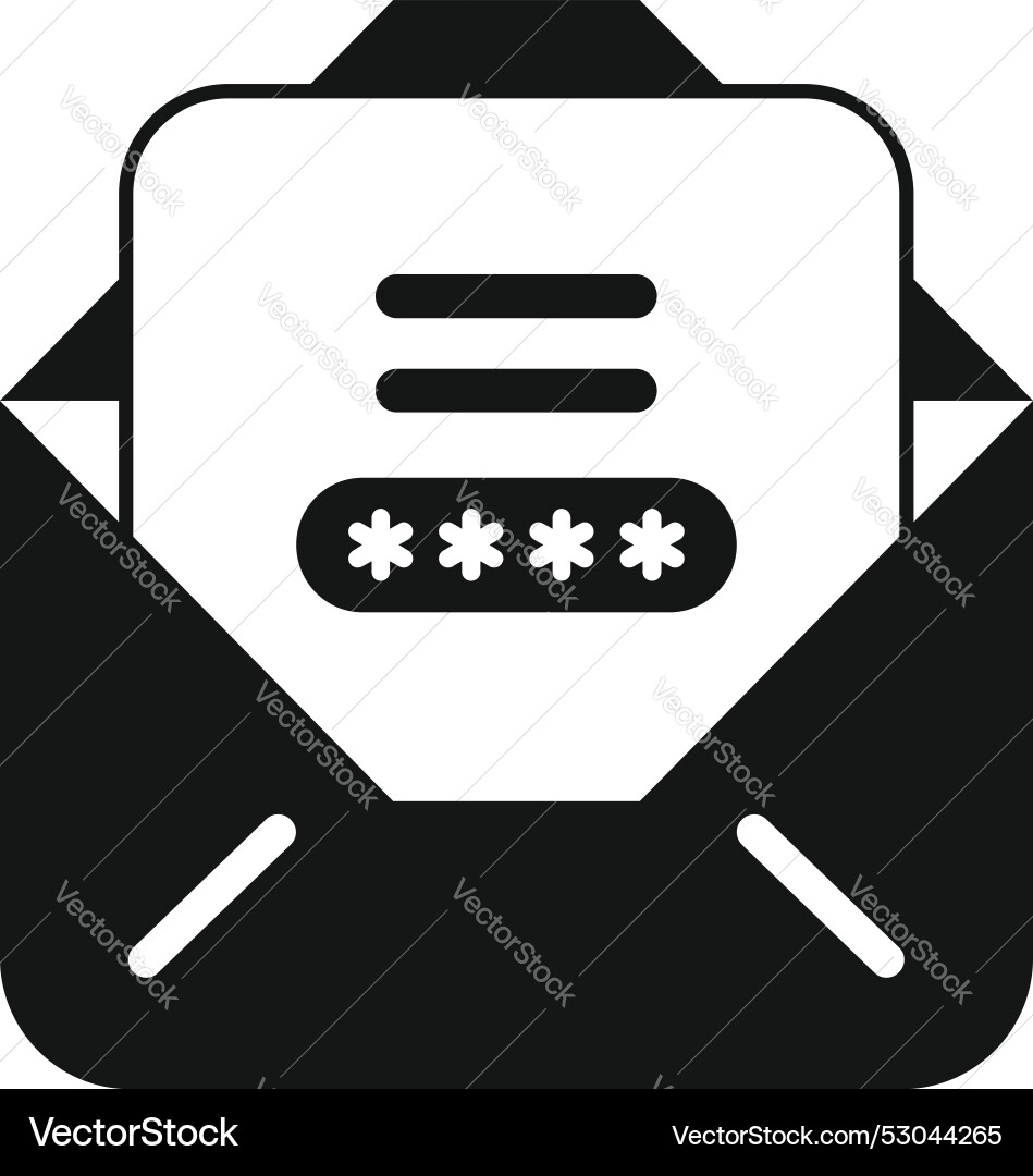 Open mail enveloppe containing password protected Open mail enveloppe containing password protected vector image